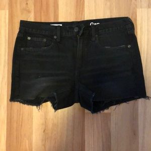Gap black distressed jean shorts